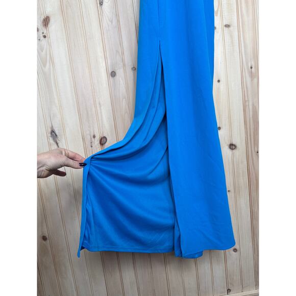 NWT Lulus Glamorous Dedication Blue Sleeveless Column Maxi Dress Gala Banquet S - Picture 6 of 10